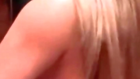 Blonde milf in black thongs and large cock fucked by two men