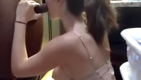 Blonde teen 18+ gives her pussy to a big cock in her parents kitchen