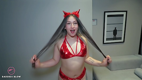 Sexy pornstar in sexy lingerie dress fucking a huge cock