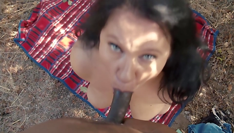 Amateur latina milf with a tattooed booty giving a deep throat