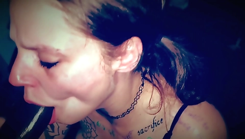 Big black cock and blowjob video with a brunette teen