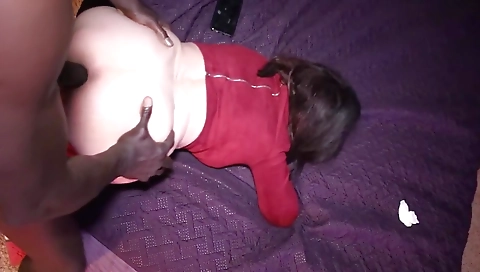 Amateur black milf with a round ass fucks her husband