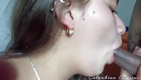 Horny girl has her mouth full with her stepbrother