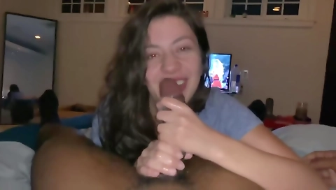 Busty brunette milf with a nice ass getting a big cock