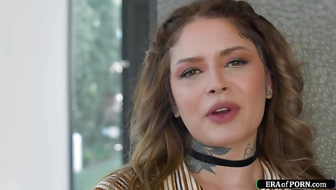 Latina with a tattooed pussy gets pounded by a bbc