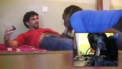 Ebony brunette and her black lover get fucked hard