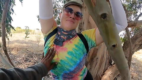 First sex video with a gorgeous brunette and a tattooed guy