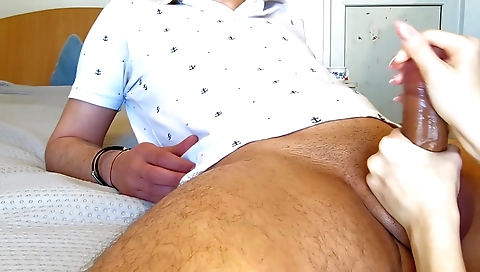 Amateur blonde with a big cock gets fucked in a hot video