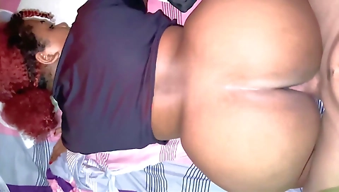 Big tits and huge ass girl is getting pounded doggy style