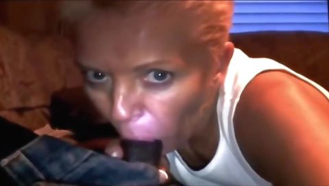 Big ass blond babe licks big black dick and deepthroat