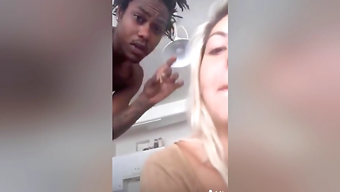 Tight shorts amateur blonde is on cam with her mouth