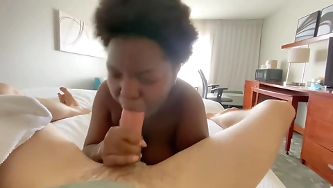 Ebony teen with a sexy body has a fantastic creampie