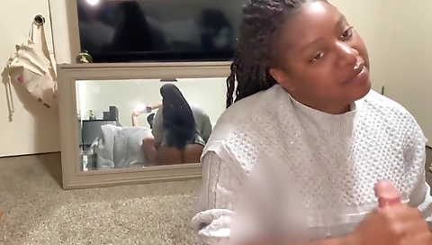 Hot ebony brunette in a dress is rammed by a white man