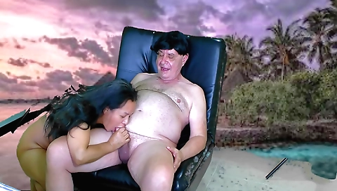 Petite Asian girl has a big pussy in homemade interracial clip