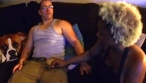 A hottie gets her face covered with semen after a deepthroating