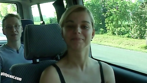 Cuckold and interracial casting with a cute brunette teen