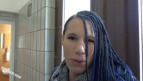 Hot black teen with a shaved pussy is getting fucked